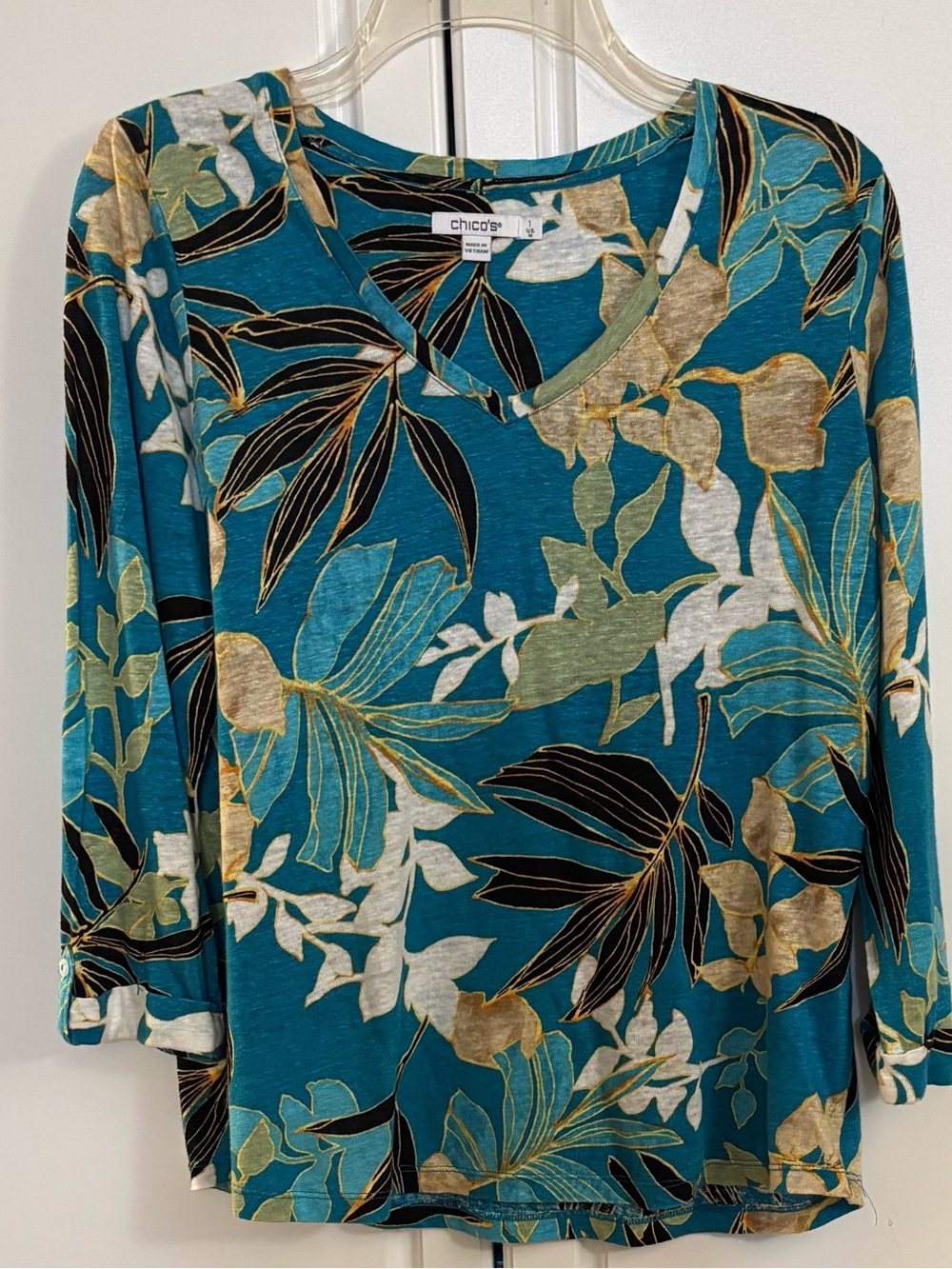 Chico’s Tropical V-Neck Tunic